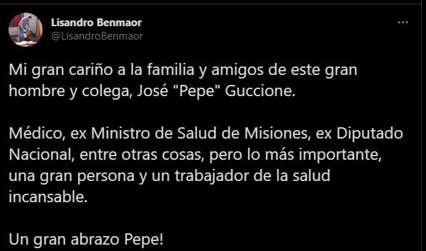 La cúpula política de Misiones y Nación despidió con gran pesar a Pepe Guccione, para muchos un referente en la Salud Pública de Argentina